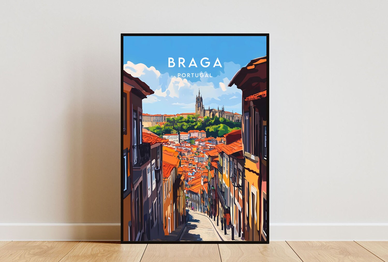 Braga Travel Print - Portugal, Braga Poster, Portugal Poster, Travel Wall Art, Portugal Print, Portugal Wall Art, Europe Art, Braga Wall Art