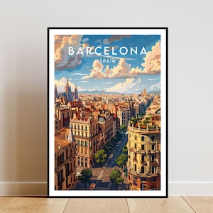 Barcelona Travel Print - Spain, Barcelona Poster, Spain Poster, Travel Wall Art, Spain Print, poster, Spain, Europe, Barcelona, Spanish