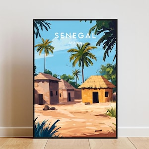 Senegal Travel Print - Africa, Senegal Poster, Africa Poster, Travel Wall Art, Africa Print, Senegal Wall Art, Senegal Print, Dakar Poster