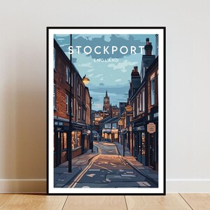 Stockport Travel Print - England, Stockport Poster, England Poster, Reise Wandkunst, England Print, England, Großbritannien, Stockport, UK Druck