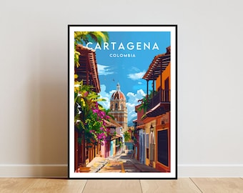Cartagena Travel Print - Colombia, Cartagena Poster, Colombia Poster, Travel Wall Art, Colombia Print, Cartagena, South America, Colombian