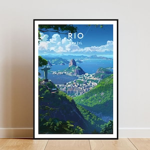 Rio Travel Print - Brazil, Rio Poster, Brazil Poster, Travel Wall Art, Brazil Print, Rio, Travel poster Rio, Rio De Janeiro, South America