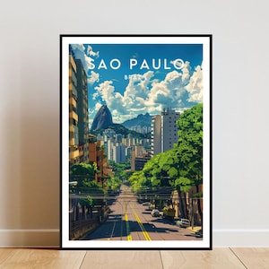 São Paulo Travel Print - Brazil, São Paulo Poster, Brazil Poster, Travel Wall Art, Brazil Print, São Paulo, Travel poster, South America