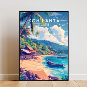 Koh Lanta Reise - Thailand, Koh Lanta Poster, Thailand Poster, Reise, Wandkunst, Thailand Druck, Koh Lanta, Ko Lanta Kunst, Thai Poster