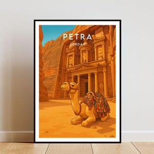Petra Reisedruck - Jordanien, Petra Poster, Jordanien Poster, Reise Wandkunst, Jordanien Print, Petra Print, Petra, Petra Kunst, Petra Illustration