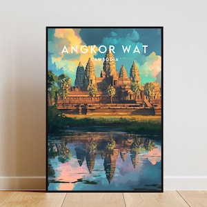 Angkor Wat Travel Print - Cambodia, Angkor Wat Poster, Cambodia Poster, Travel Wall Art, Cambodia Print, Angkor Wat Print, Cambodia, SE Asia