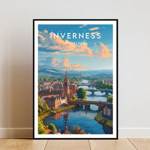Inverness Travel Print - Scotland, Inverness Poster, Scotland Poster, Travel Wall Art, Scotland Print, poster, Scotland, Inverness Print