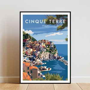 Impresión de viaje de Cinque Terre - Italia, póster de Cinque Terre, póster de Italia, arte de pared de viaje, impresión de Italia, póster, Italia, impresión de Cinque Terre