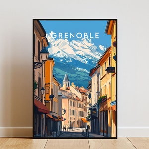 Grenoble Travel Print - France, Grenoble Poster, France Poster, Travel Wall Art, France Print, France Wall Art, Europe, Grenoble Wall Art