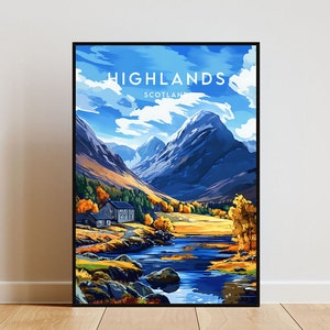 Scottish Highlands Travel Print - Scotland, Highlands Poster, Scotland Poster, Travel Wall Art, Scotland Print, Poster, Scotland, Highlands