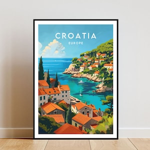 Kroatien Reisedruck - Europa, Europa Poster, Kroatien Poster, Reise, Wandkunst, Kroatien Print, Kroatien, Europa, Split, Vis