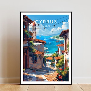 Cyprus Travel Print - Europe, Europe Poster, Cyprus Poster, Travel Wall Art, Cyprus Print, Cyprus, Europe, Paphos, Cypriot, Travel, Poster