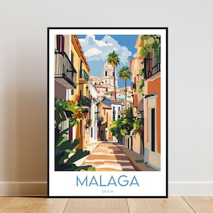 Malaga Travel Print - Spain, Malaga Poster, Spain Poster, Travel Wall Art, Spain Print, Spain Wall Art, Europe, Malaga Print, Spanish Poster