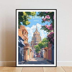 Chennai Travel Print - India, Chennai Poster, India Poster, Travel Wall Art, India Print, India Art, Chennai, India, Tamil Nadu Poster