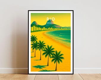 ブラジル旅行ポスター：ヴィンテージのリオデジャネイロの壁アート