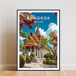 Bangkok Travel Print - Thailand, Bangkok Poster, Thailand Poster, Travel Wall Art, Thailand Print, Thai poster, Bangkok Print, SE Asia