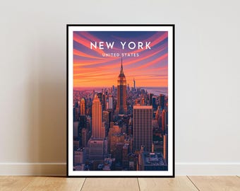 New York Travel Print - United States, New York Poster, America Poster, America Print, New York Print, New York, New York Skyline Poster