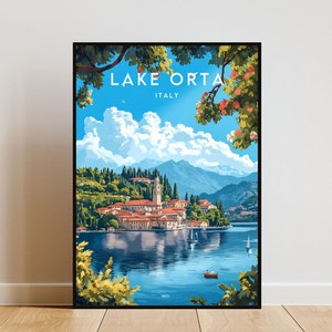 Lake Orta Travel Print - Italy, Lake Orta Poster, Italy Poster, Travel Wall Art, Italy Print, Poster, Italy, Europe, Lake Orta Art, Italian