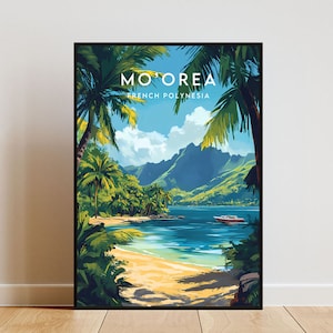Impression de voyage Moorea - France, affiche Moorea, affiche France, art mural voyage, impression France, art mural France, impression Europe, art mural Moorea