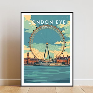 London Eye Travel Print - London, London Eye Poster, London Poster, Travel Wall Art, London Print, England, Europe, London, London Eye
