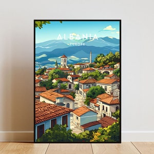 Albania Travel Print - Europe, Europe Poster, Albania Poster, Travel Wall Art, Albania Print, Albania, Europe, European, Tirana, Albanian