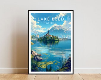 Bleder See Reise Druck - Slowenien, Bleder See Poster, Slowenien Poster, Reise, Wandkunst, Slowenien Druck, Poster, Slowenien, Europa, Bleder See