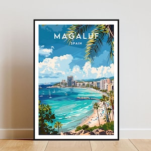Magaluf Travel Print - Spanien, Magaluf Poster, Spanien Poster, Reise Wandkunst, Spanien Print, Spanien, Europa, Magaluf Print, Spanischer Druck