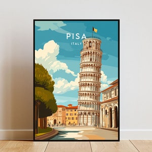 Pisa Travel Print - Italy, Pisa Poster, Italy Poster, Travel Wall Art, Italy Print, poster, Italy, Europe, Pisa, Italy Wall Art, Italian