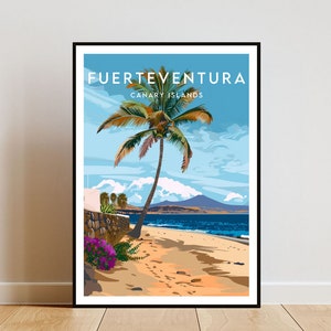 Fuerteventura Travel Print - Kanarische Inseln, Fuerteventura Poster, Spanien Poster, Reise Wandkunst, Spanien Print, Spanien, Europa, Fuerteventura