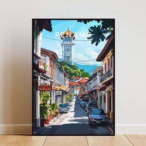 Penang Travel Print - Malaysia, Penang Poster, Malaysia Poster, Travel Wall Art, Malaysia Print, poster, Malaysia, Asia, Penang, George Town