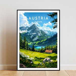 Austria Travel Print - Europa, Europa Poster, Österreich Poster, Reise Wandkunst, Österreich Print, Österreich, Europa, Wien Poster, Salzburg Print