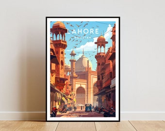 Lahore Travel Print - Pakistan, Lahore Poster, Pakistan Poster, Travel Wall Art, Pakistan Print, Lahore, Travel poster Pakistan