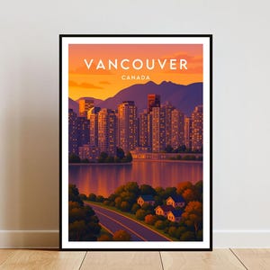 Vancouver Travel Print - Canada, Vancouver Poster, Canada Poster, Canada Print, Travel Wall Art, Vancouver Print, Vancouver