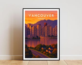 Vancouver Travel Print - Canada, Vancouver Poster, Canada Poster, Canada Print, Travel Wall Art, Vancouver Print, Vancouver