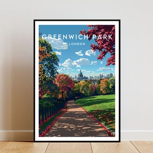 Greenwich Park Travel Print - London, Greenwich Park Poster, London Poster, Travel Wall Art, London Print, England, London, Greenwich Park