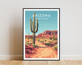 Arizona Travel Print - United States, Arizona Poster, America Poster, Travel Wall Art, America Print, Poster, America, Arizona Wall Art, USA