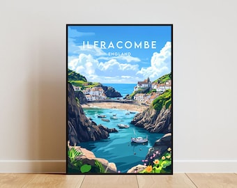 Ilfracombe Travel Print - England, Ilfracombe Poster, England Poster, Travel Wall Art, England Print, England, Europe, Ilfracombe Print, UK
