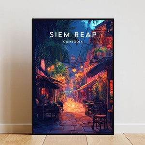 Siem Reap Travel Print - Cambodia, Siem Reap Poster, Cambodia Poster, Travel Wall Art, Cambodia Print, Siem Reap, Cambodia, SE Asia Poster