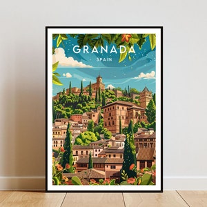 Granada Travel Print - Spain, Granada Poster, Spain Poster, Travel Wall Art, Spain Print, poster, Spain, Europe, Granada, Spanish Print