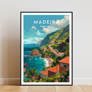Madeira Travel Print - Portugal, Madeira Poster, Portugal Poster, Travel Wall Art, Portugal Print, poster, Portugal, Europe, Madeira Print