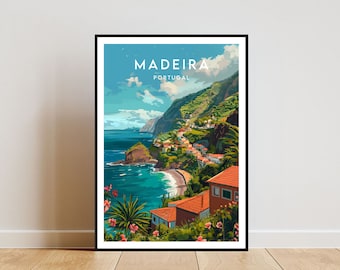 Madeira Travel Print - Portugal, Madeira Poster, Portugal Poster, Travel Wall Art, Portugal Print, poster, Portugal, Europe, Madeira Print