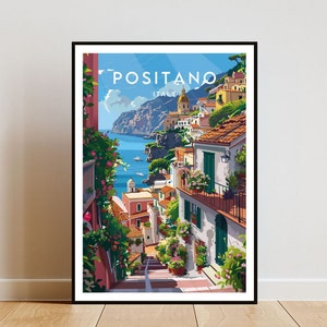 Positano Travel Print - Italien, Positano Poster, Italien Poster, Reise, Wandkunst, Italien Print, poster, Italien, Europa, Positano Print, Italienisch