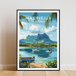 Mauritius Travel Print - Indischer Ozean, Mauritius Poster, Afrika Poster, Reise, Wandkunst, Afrika Print, poster, Afrika, Mauritius, Insel