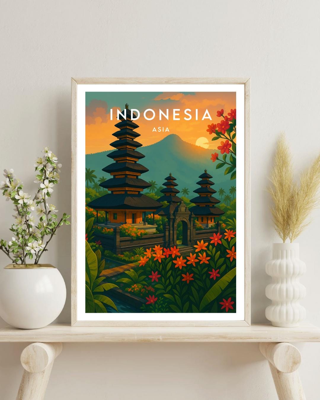 インドネシア旅行プリント - アジア、インドネシアポスター、バリ