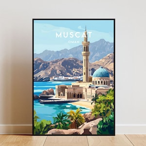 Muscat Travel Print - Oman, Muscat Poster, Oman Poster, Travel Wall Art, Oman Print, Oman, Asia, Muscat, Middle East Poster, Muscat Wall Art