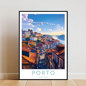 Porto Travel Print - Portugal, Cartel de Oporto, Cartel de Portugal, Arte de pared de viaje, Impresión de Portugal, cartel, Portugal, Europa, Oporto, Portugués