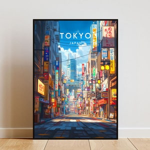 Stampa di viaggio di Tokyo - Giappone, poster di Tokyo, poster del Giappone, arte murale di viaggio, stampa del Giappone, stampa di Tokyo, Tokyo, poster giapponese, arte murale del Giappone