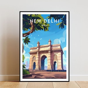 New Delhi Travel Print - India, New Delhi Poster, India Poster, Travel Wall Art, India Print, Delhi, Delhi poster, India Gate Poster, India