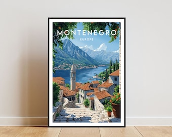 Montenegro Travel Print - Europe, Europe Poster, Montenegro Poster, Travel Wall Art, Montenegro Print, Montenegro, Europe, Podgorica Poster