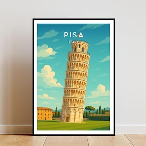 Pisa Travel Print - Italy, Pisa Poster, Italy Poster, Italy Print, Pisa Print, Pisa, Wedding Gift, Birthday Present, Leaning Tower Of Pisa